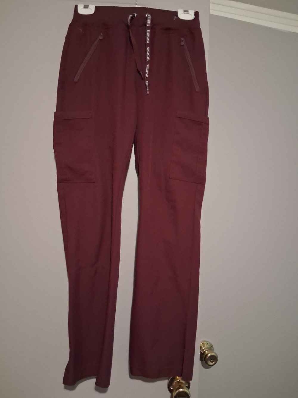 Med Couture Women's Straight Leg Pants in Burgundy